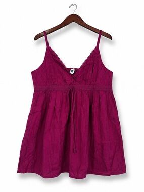 Vintage GAP 2007 Berry Cotton Babydoll Tank Top XL Y2K Boho